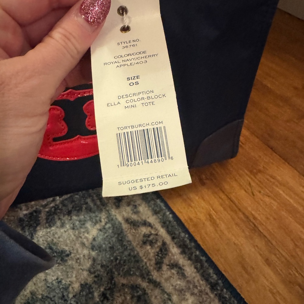 Tory Burch Black and Red Logo Tote - Picture 4 of 15
